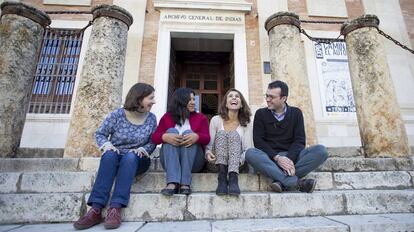 Lucrecia Enriquez, Graciela Bernal, Ximena Urbina y Nelso Fernando González, en Sevilla.