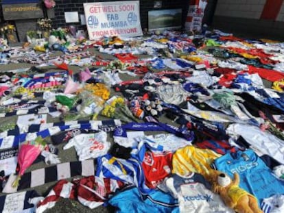 Homenaje a Muamba en el estadio del Bolton.