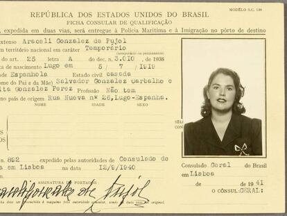 Identificación de Araceli González, hecha pública este miércoles por el Archivo Nacional Británico.