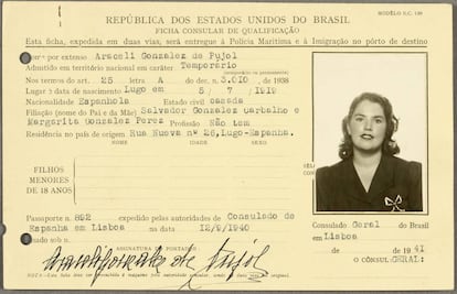 Identificación de Araceli González, hecha pública este miércoles por el Archivo Nacional Británico.