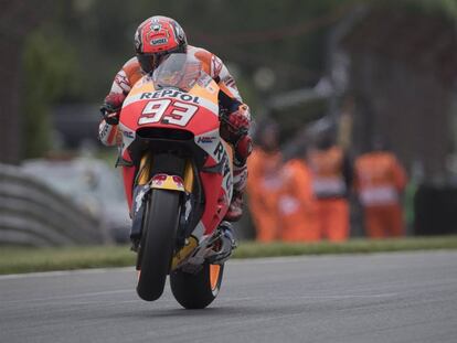 M&aacute;rquez, ayer en el circuito de Sachsenring.
 