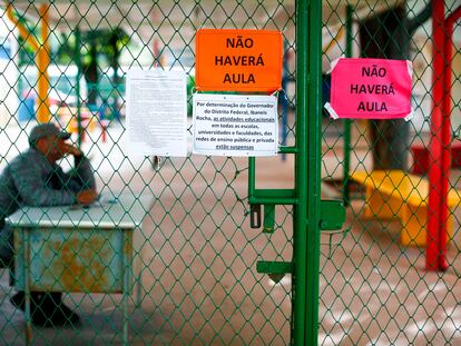 Una escuela de Brasilia anuncia que no habrá clases debido a la epidemia.