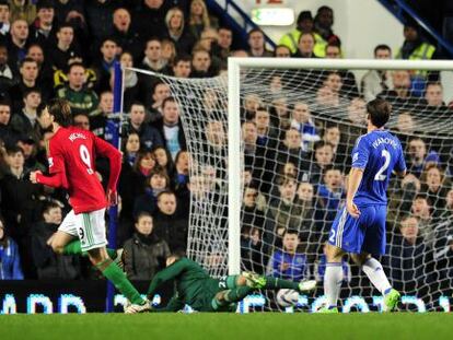 Michu, en el momento del gol al Chelsea.