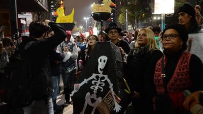 Protesto contra Temer, em 2017