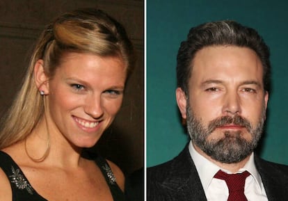 La productora de televisi&oacute;n Lindsay Shookus y el actor Ben Affleck.