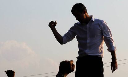 Juan Guaidó en un evento en San Mateo Anzoategui.