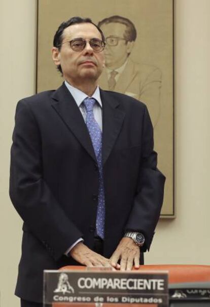 Jaime Caruana, exgobernador del Banco de Espa&ntilde;a, en el Congreso en julio, EN 