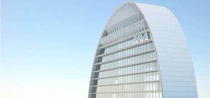 Edificio La Vela, sede de BBVA en Madrid.