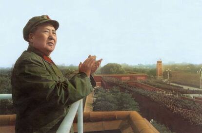 Mao Tse Toung (1893-1976) en un acto en Pekin. 