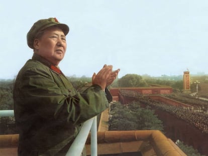 Mao Tse Toung (1893-1976) en un acto en Pekin. 