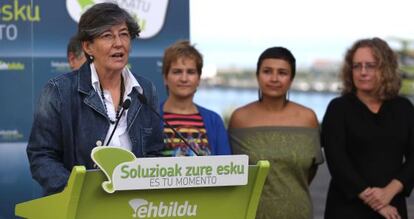 Laura Mintegi, en el acto de EH Bildu celebrado en Hondarribia.