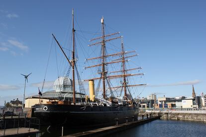 El barco polar 'Discovery' de Scott, restaurado y visitable en el Museo de Dundee, Escocia.