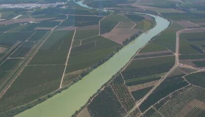 Vista aérea del Guadalquivir.