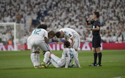 Mateo Kovacic, en el suelo, después de una jugada.
