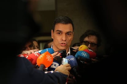 Pedro S&aacute;nchez en el Congreso el pasado 14 de enero.