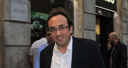 El secretario de organización Josep Rull a su llegada a la reunión tras la dimisión de Oriol Pujol.