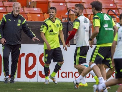 Del Bosque, en el entrenamiento de este viernes.