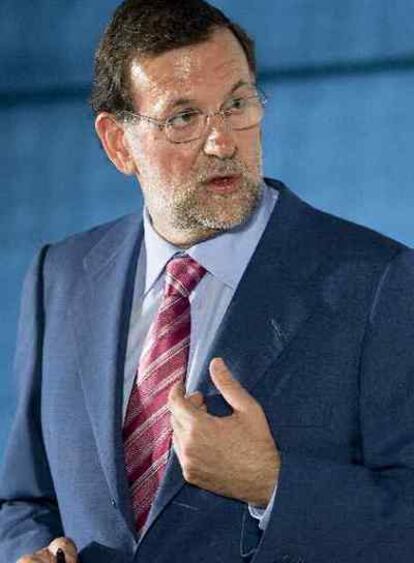 Rajoy, durante su intervención en el foro que el diario " ABC ha organizado hoy en Málaga