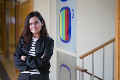 Laura Folguera, en la sede de RTVE en Prado del Rey.