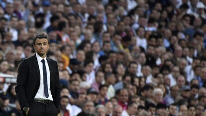 Luis Enrique, durante el clásico.