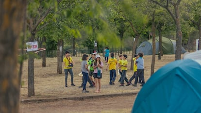 Participantes en un campamento de scouts en Extremadura.