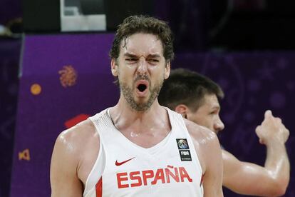 Pau Gasol, durante el encuentro correspondiente a las semifinales del Eurobasket 2017