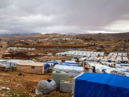 Un campo de refugiados sirio.