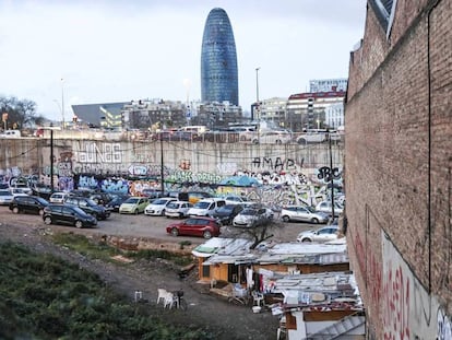 Un asentamiento irregular en el distrito de Sant Martí, en 2017.