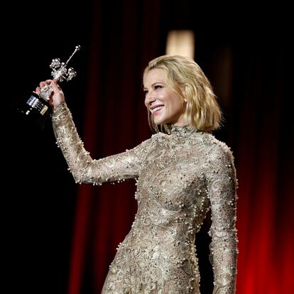 Actor Cate Blanchett receives the Donostia Award for lifetime achievement at the San Sebastian Film Festival, San Sebastian, Spain September 21, 2024. REUTERS/Vincent West     TPX IMAGES OF THE DAY