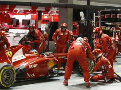 Alonso, de Ferrari, durante el Gran Premio de Singapur.