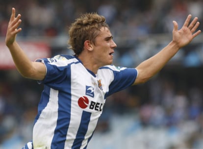 Griezmann celebra un gol en el partido frente al Huesca.