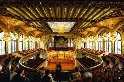 Interior del Palau de la Música, una altra de les obres de Domènech i Montaner.