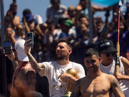 Leo Messi during Argentina's World Cup celebrations in Buenos Aires.