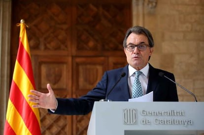 Catalan regional premier Artur Mas during his statement on Tuesday.