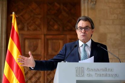 Catalan regional premier Artur Mas during his statement on Tuesday.