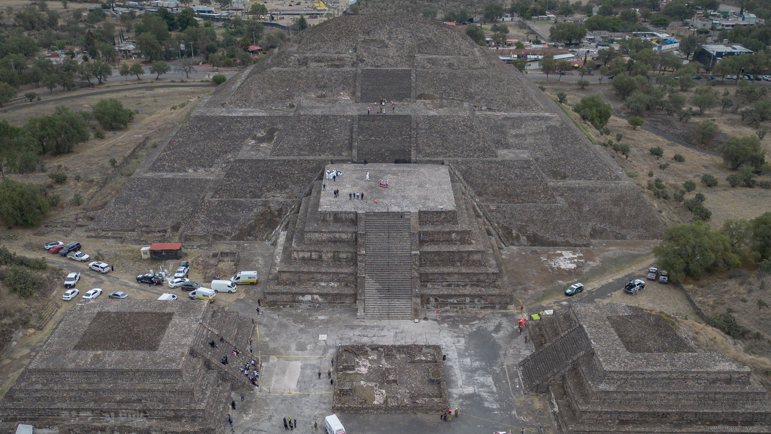 Vista aérea de la Zona Arqueológica de Teotihuacán, el 20 de abril.