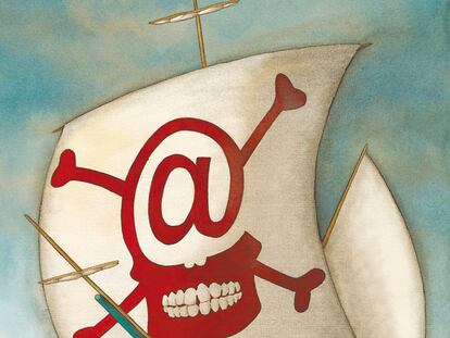 <b>Webs muertas representadas por un barco pirata</b>