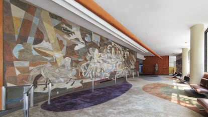 Un mural de Cândido Portinari en el interior del palacio Capanema, en Río de Janeiro.