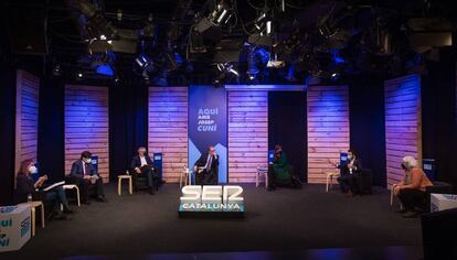 Los candidatos a las elecciones catalanas, en el debate del pasado viernes en la Cadena Ser.