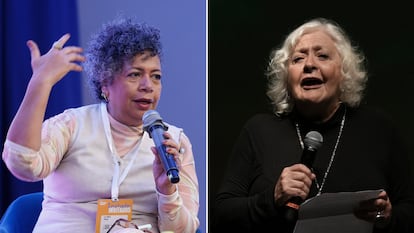 Las periodistas Luz Mely Reyes y Mónica González.