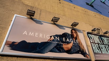 La publicidad de American Eagle con Sydney Sweeney, esta semana en Nueva York.