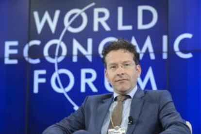 El presidente del Eurogrupo y ministro holandés de Finanzas, Jeroen Dijsselbloem, durante su intervención en el Foro Económico Mundial en Davos (Suiza).