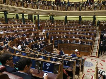 Imagen del interior del Congreso de los Diputados durante una sesi&oacute;n.