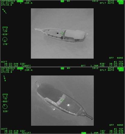 Aerial images taken by the Frontex plane on February 25 in which the "significant" thermal response can be seen.