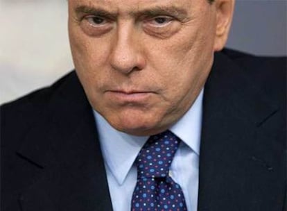 Berlusconi, durante la conferencia en Roma.