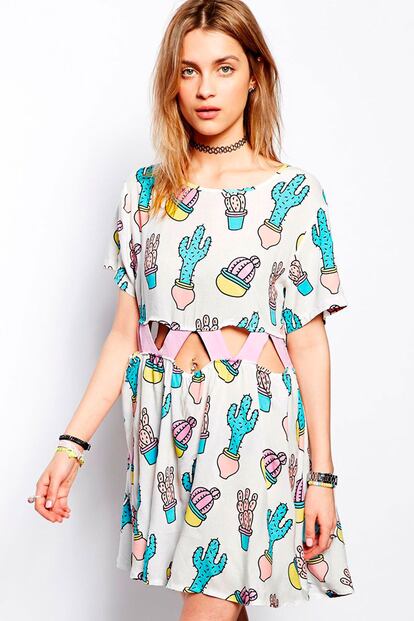 Vestido 'You Pick Cactus Gap' de Lazy Oaf. Disponible en Asos (rebajado de 91,55 a 63,38 euros).