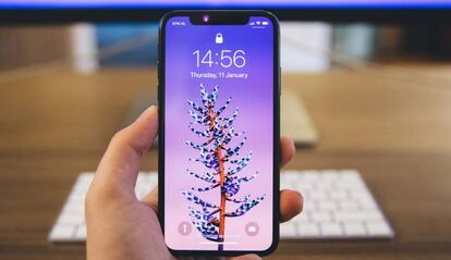 iPhone X en la mano