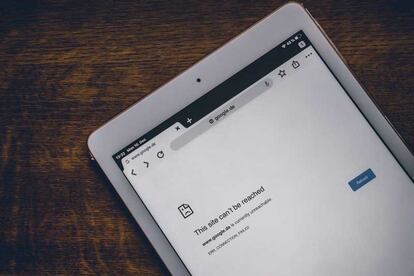 Tablet con el navegador Chrome de Google