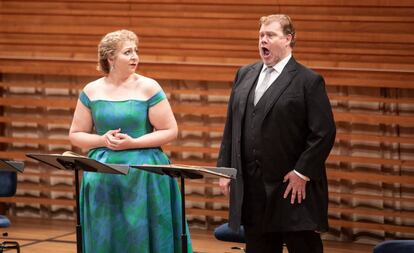 Christine Goerke y Stuart Skelton durante la versión de concierto del segundo acto de 'Tristán e Isolda'.