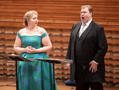 Christine Goerke y Stuart Skelton durante la versión de concierto del segundo acto de 'Tristán e Isolda'.